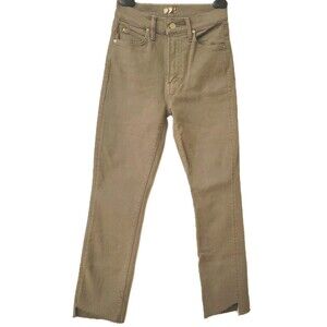 MOTHER The Looker Skinny Jeans Women’s Size 24 Olive Raw Hem High Rise USA